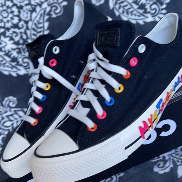 Converse Chuck Taylor All Star OX Black/Hyper Pink/Egret MEN`S - Picture 7 of 16